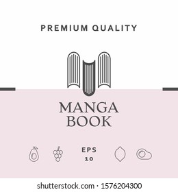 Elegant logo with book symbol - like the letter M