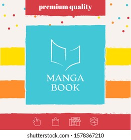 Elegant logo with book symbol like dry brush stroke