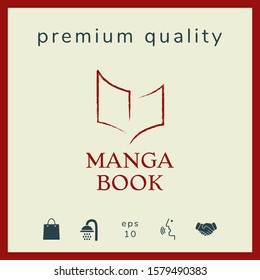 Elegant logo with book symbol like dry brush stroke