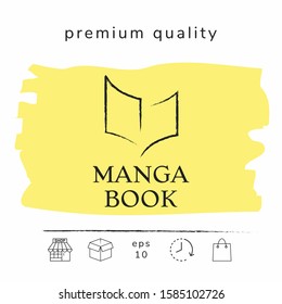 Elegant logo with book symbol like dry brush stroke