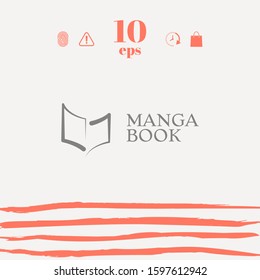 Elegant logo with book symbol like brush stroke