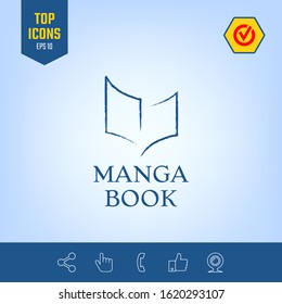 Elegant logo with book symbol like dry brush stroke