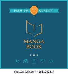 Elegant logo with book symbol like dry brush stroke