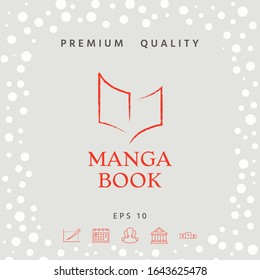 Elegant logo with book symbol like dry brush stroke