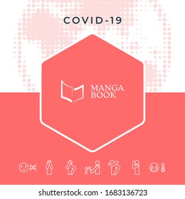 Elegant logo with book symbol like brush stroke