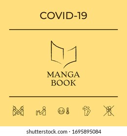 Elegant logo with book symbol like dry brush stroke