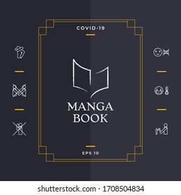 Elegant logo with book symbol like dry brush stroke