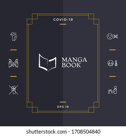 Elegant logo with book symbol like brush stroke