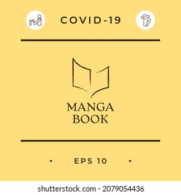 Elegant logo with book symbol like dry brush stroke. Element for your design