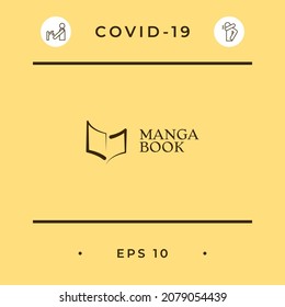 Elegant logo with book symbol like brush stroke. Element for your design