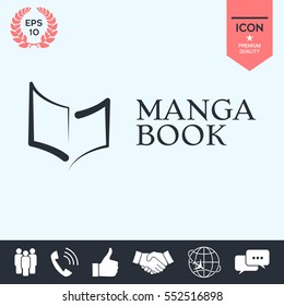 Elegant logo with book symbol like brush stroke