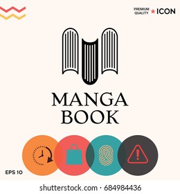 Elegant logo with book symbol - like the letter M