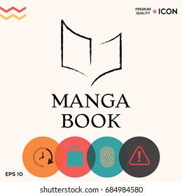 Elegant logo with book symbol like dry brush stroke