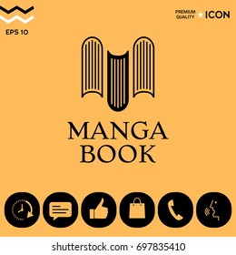 Elegant logo with book symbol - like the letter M