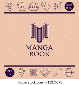 Elegant logo with book symbol - like the letter M