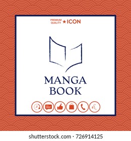 Elegant logo with book symbol like dry brush stroke