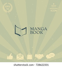 Elegant logo with book symbol like brush stroke