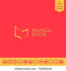 Elegant logo with book symbol like brush stroke