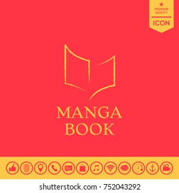 Elegant logo with book symbol like dry brush stroke