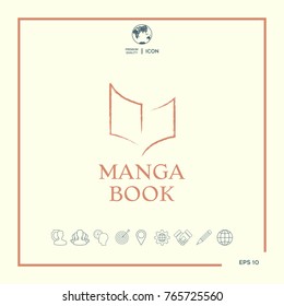 Elegant logo with book symbol like dry brush stroke