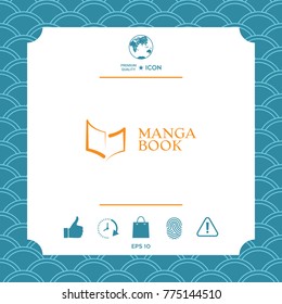 Elegant logo with book symbol like brush stroke