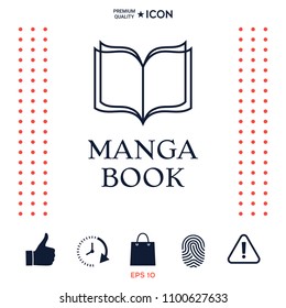 Elegant logo with book symbol with pages. Element for your design