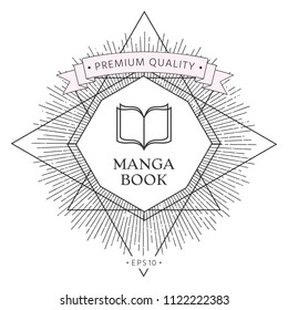 Elegant logo with book symbol with pages