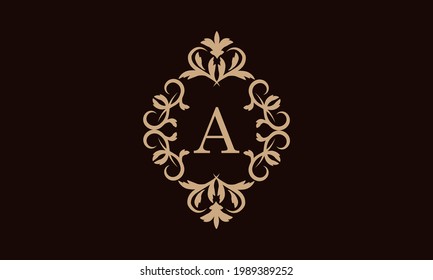 Elegant logo for business. Exquisite company brand icon, boutique. Monogram with the letter A.