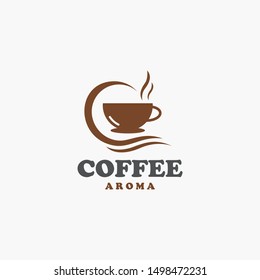elegant logo coffee with aroma