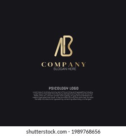 elegant logo combination of A and B letters and crown with gold effect, for luxury logo, VIP logo, elegant logo