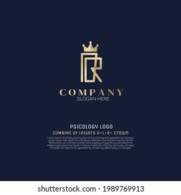 elegant logo combination of D,L,R letters and crown with gold effect, for luxury logo, VIP logo, elegant logo
