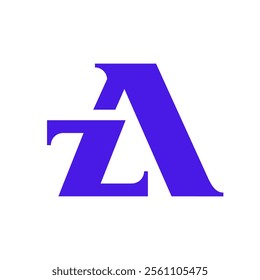 elegant logo from the combination of letters z and a