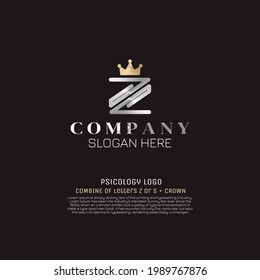 elegant logo combination of Z letters and crown with gold effect, for luxury logo, VIP logo, elegant logo