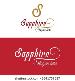 Elegant logo with a cursive “Sapphire” text and stylish swirl accents, ideal for beauty, fashion, or luxury brands.
