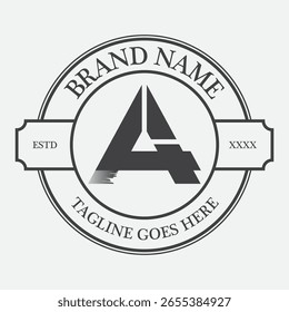 Elegant logo design concept in the form of the letter A
