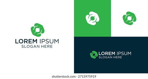 Elegantes Logo-Design mit einem grün-weißen Farbschema mit modernen Variationen, perfekt für Unternehmen, die eine professionelle Markenidentität suchen.