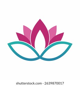 Elegant logo design featuring a stylized lotus flower, suitable for beauty salons, cosmetic brands, and skincare businesses. Clean and modern aesthetic.