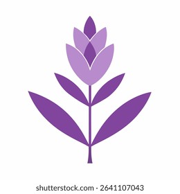 Elegant logo design featuring stylized violet lavender flowers arranged on a clean white background, ideal for branding and various design applications.