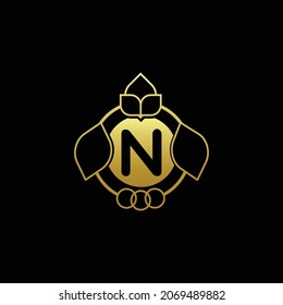 an elegant logo design with golden color