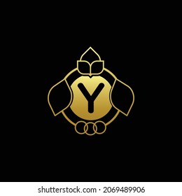 an elegant logo design with golden color