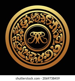 an elegant logo design with golden color