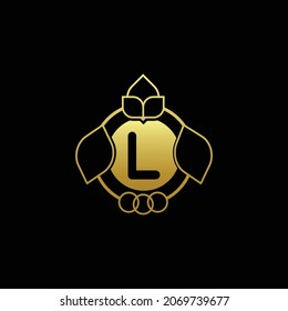 an elegant logo design with golden color