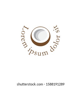 Elegant Logo design with Half Coconut idea