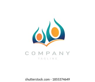 elegant logo design of human shape, logo suitable for society, health or nature energy.. etc 