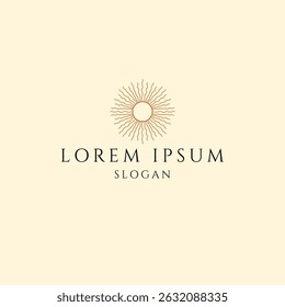 Elegant logo design with a radiant sun line art, perfect for spiritual, wellness, holistic, and boho lifestyle brands.
