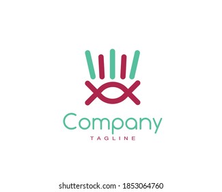 elegant logo of DNA with eastern noodle dish