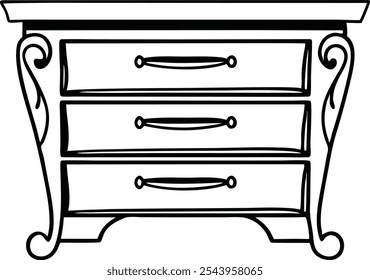 Elegant logo for drawer vector silhouette