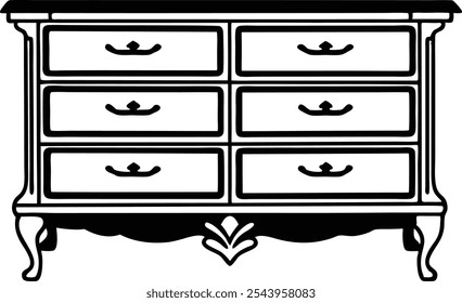 Elegant logo for drawer vector silhouette
