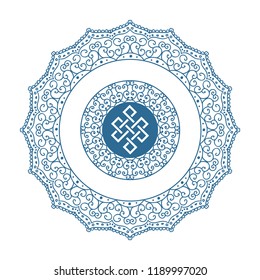 elegant logo emblem, mandala like with blank space for company name