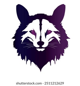 Elegant logo featuring a blue fox with pink eyes